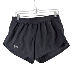Under Armour Fly By 2.0 Shorts Womens Medium Black Running Athletic 1350196